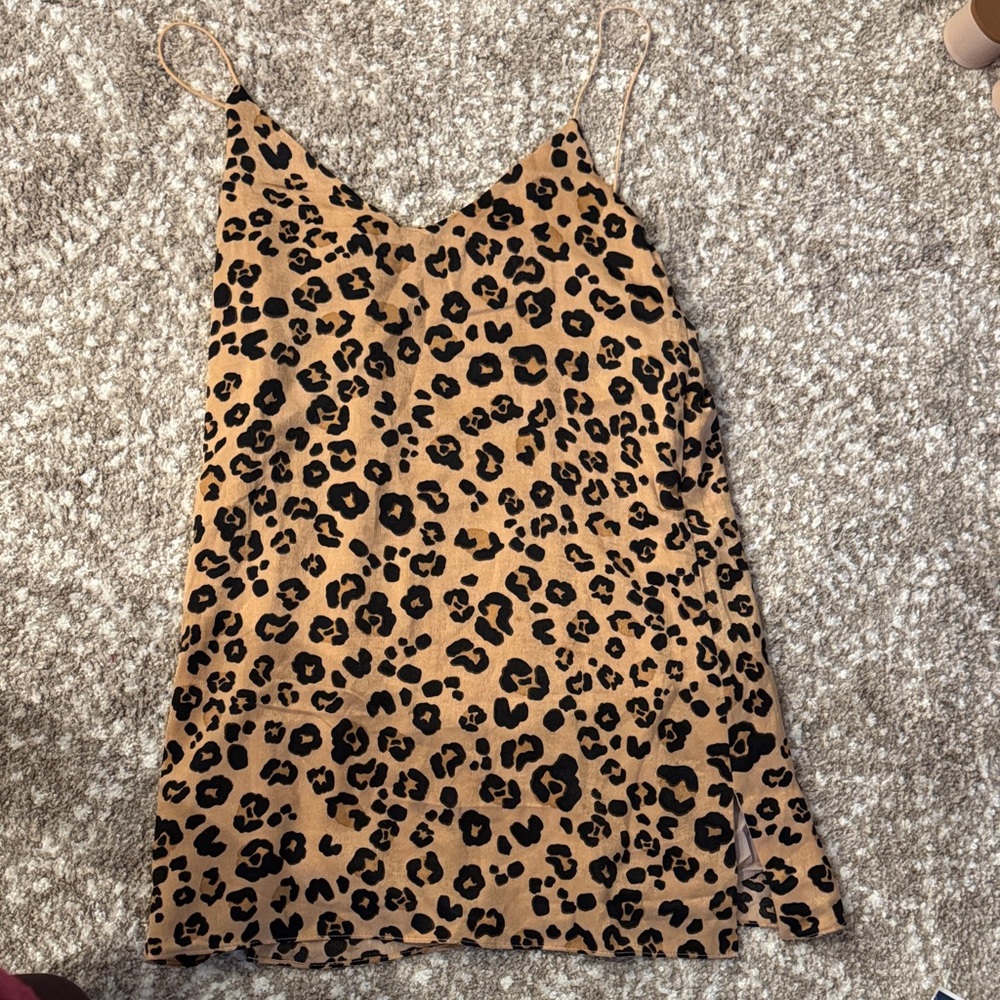 Leopard Print Slip Dress
